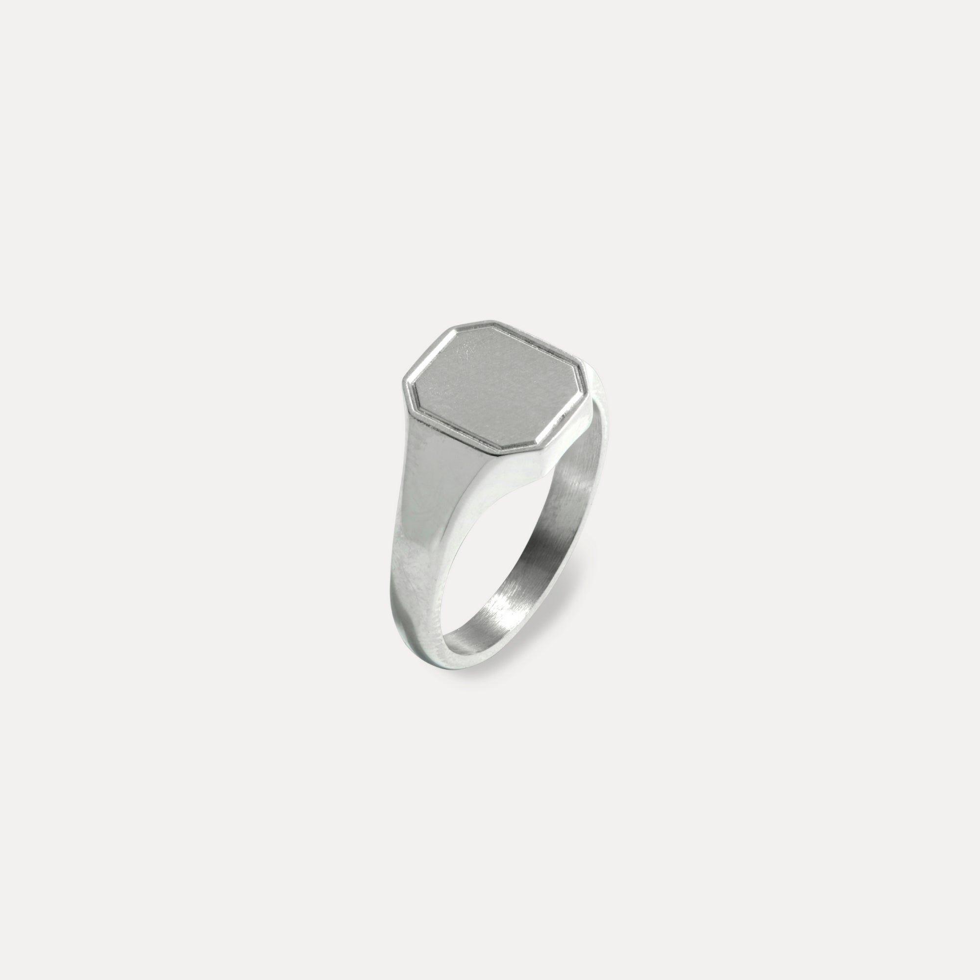 Horizon Ring - Matte Silver Signet Ring For Men | By Twistedpendant