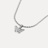 Silver Butterfly Pendant Necklace - Silver Necklace For Men By Twistedpendant