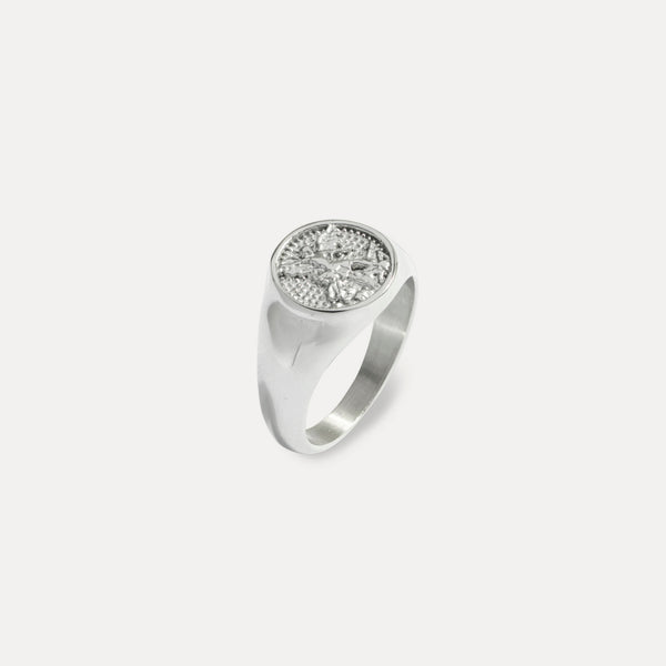 Silver Saint Michael Signet Ring - Mens Rings - By Twistedpendant