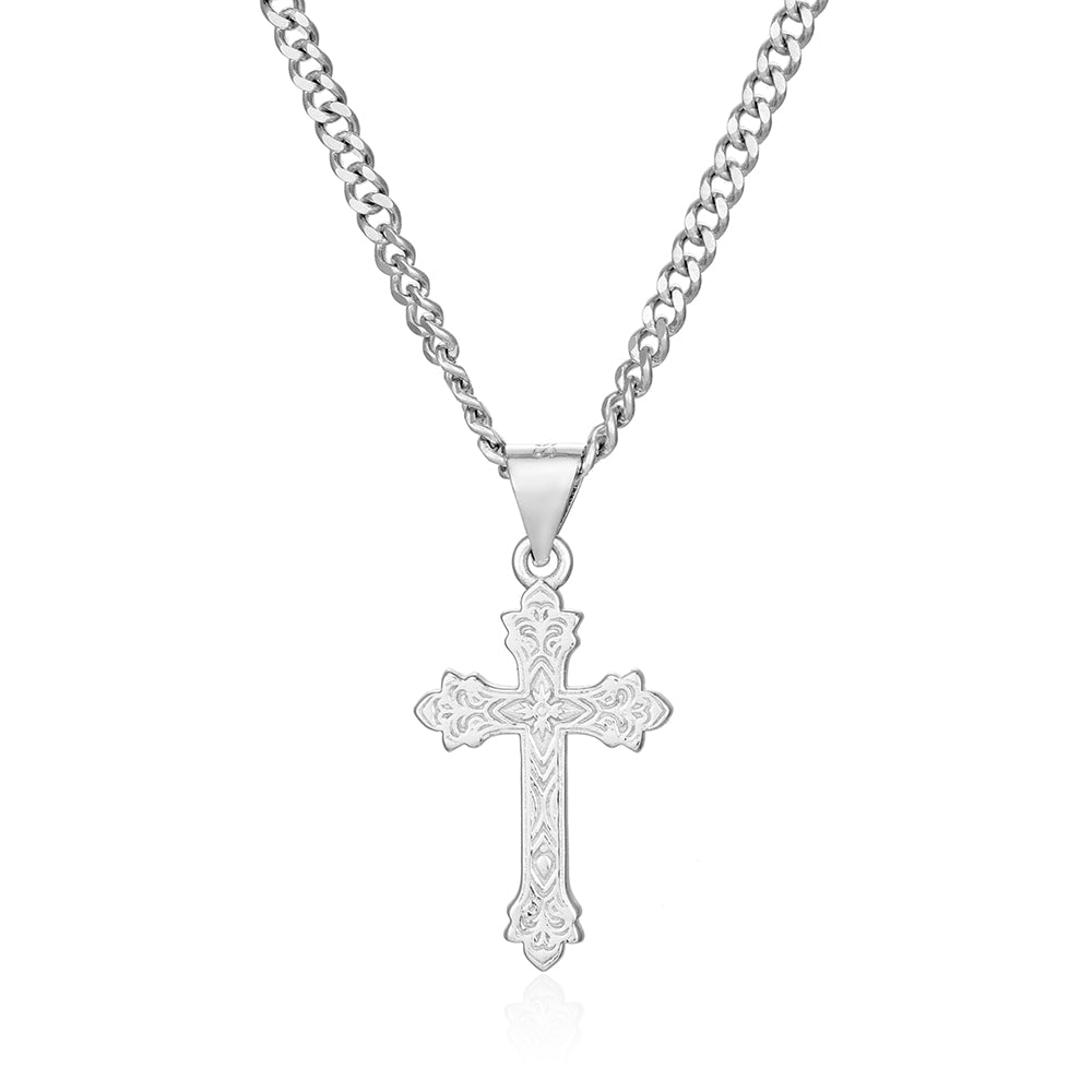Silver Vintage Cross Pendant Necklace - Cross Necklace Men By Twistedpendant