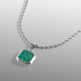 Mens Opal Necklace - Silver Pendant Necklace for Men | By Twistedpendant