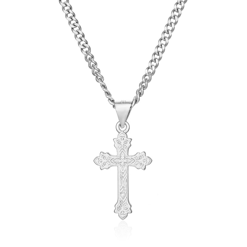 Silver Vintage Cross Pendant Necklace - Cross Necklace Men By Twistedpendant