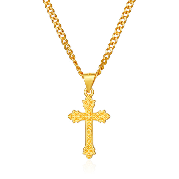 Mini Vintage Cross Pendant Necklace - Cross Necklace Men By Twistedpendant