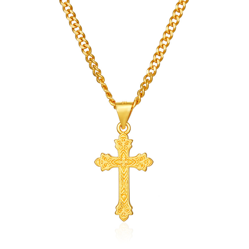 Mini Vintage Cross Pendant Necklace - Cross Necklace Men By Twistedpendant