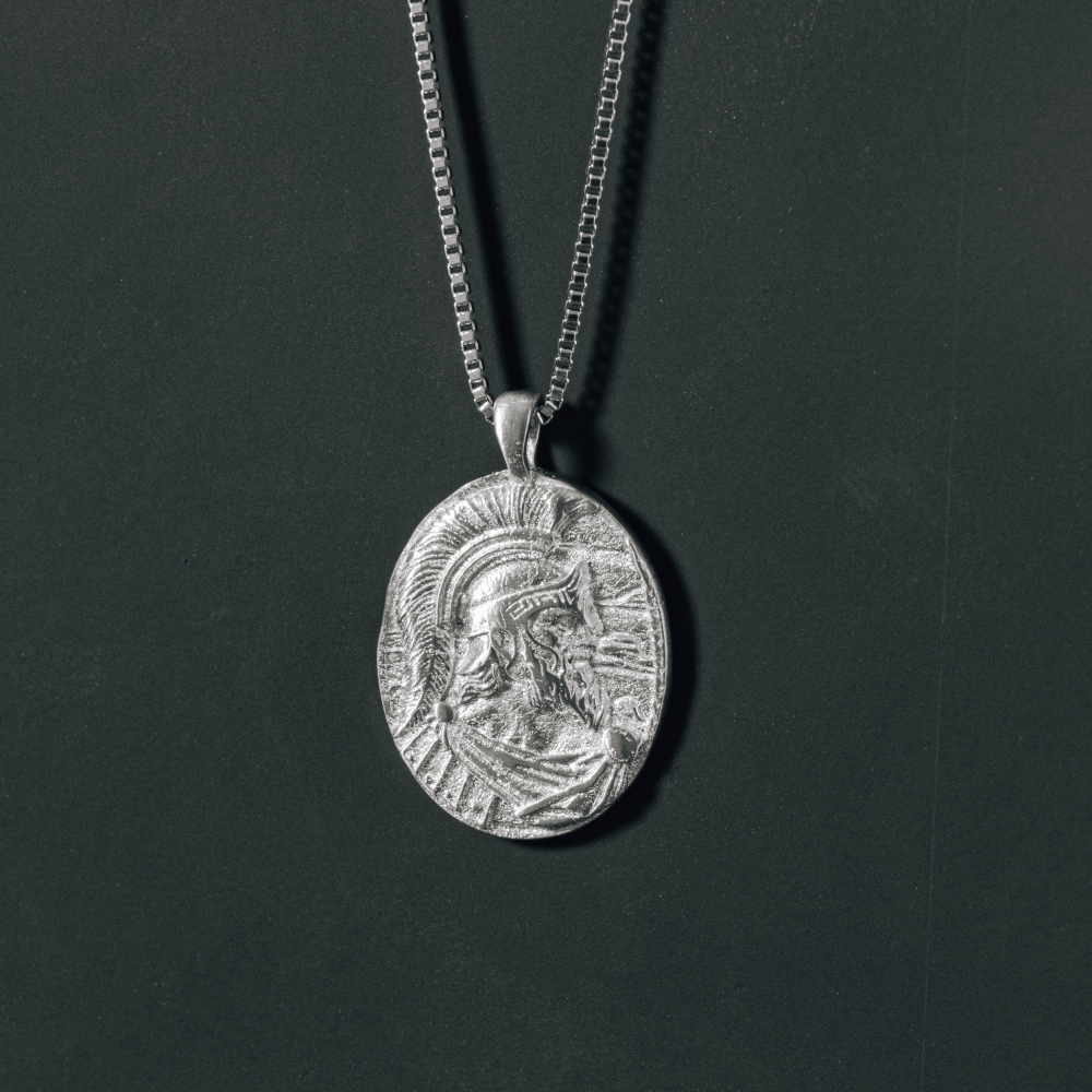 Silver Ares Greek God Pendant Necklace For Men - By Twistedpendant