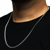 Silver Flat Cuban Chain (3MM) For Men - Multiple Sizes | Twistedpendant