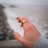 Men's Gold Ring - Matte Finished Men's Gold Band Rings | Twistedpendant