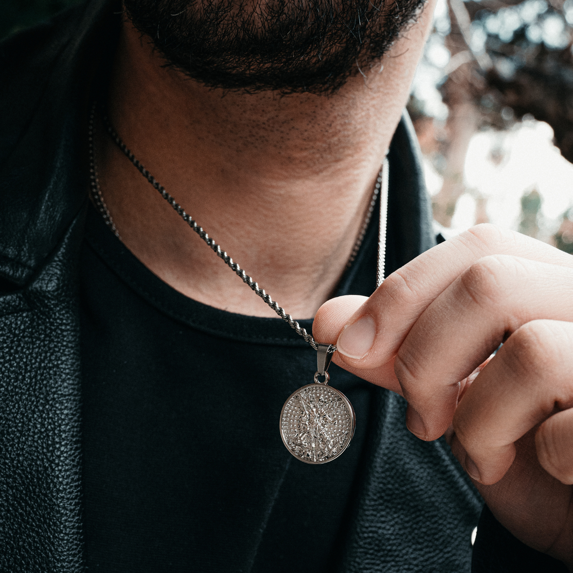 Silver Saint Michael Pendant - Mens Necklace In Silver | Twistedpendant