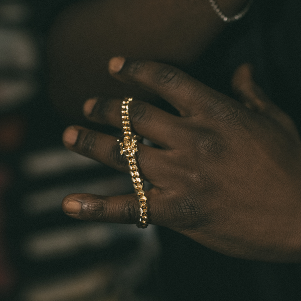 Mens Bracelet, Gold Plated Miami Chain Bracelet - By Twistedpendant