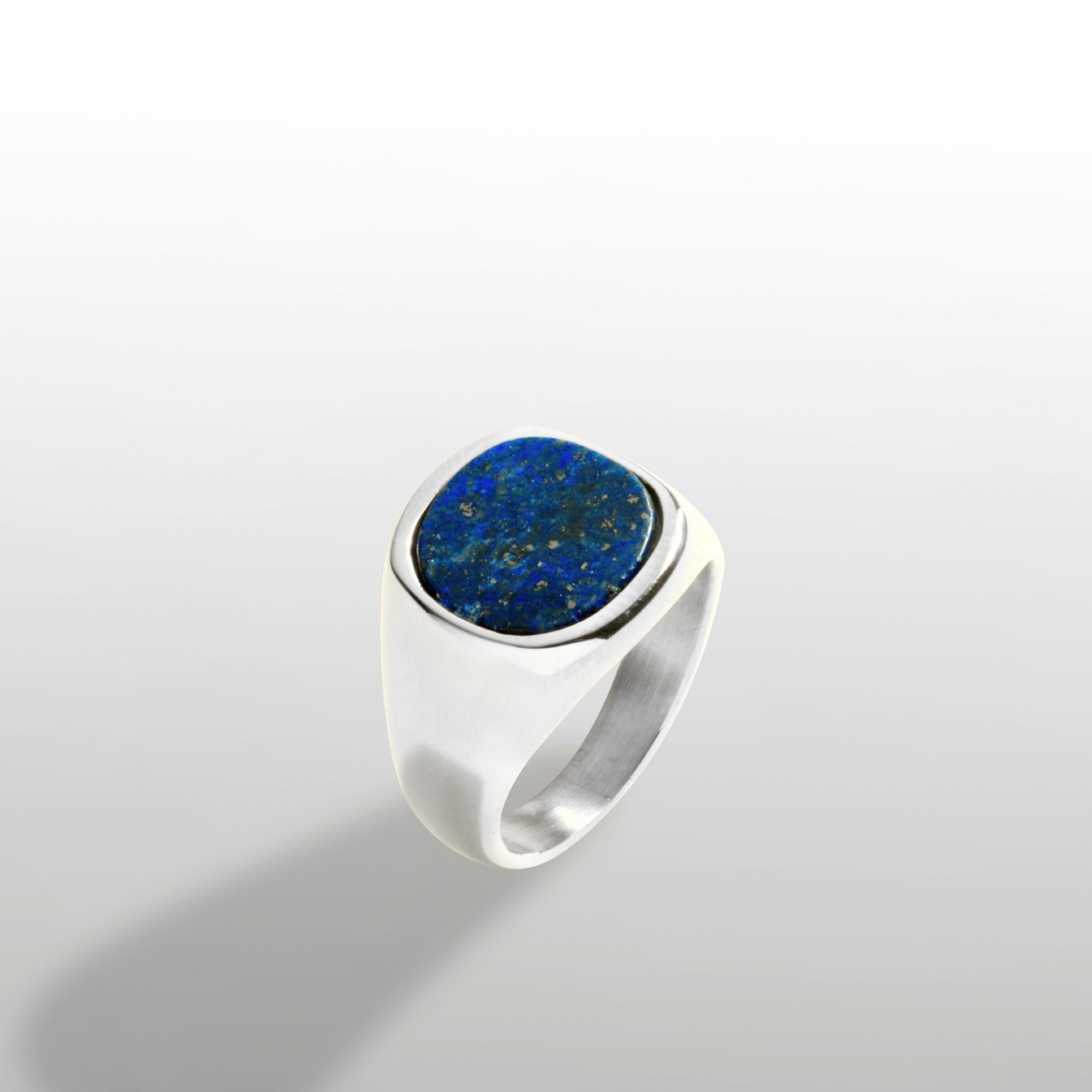 Large Blue Lapis Lazuli Signet Ring - Silver