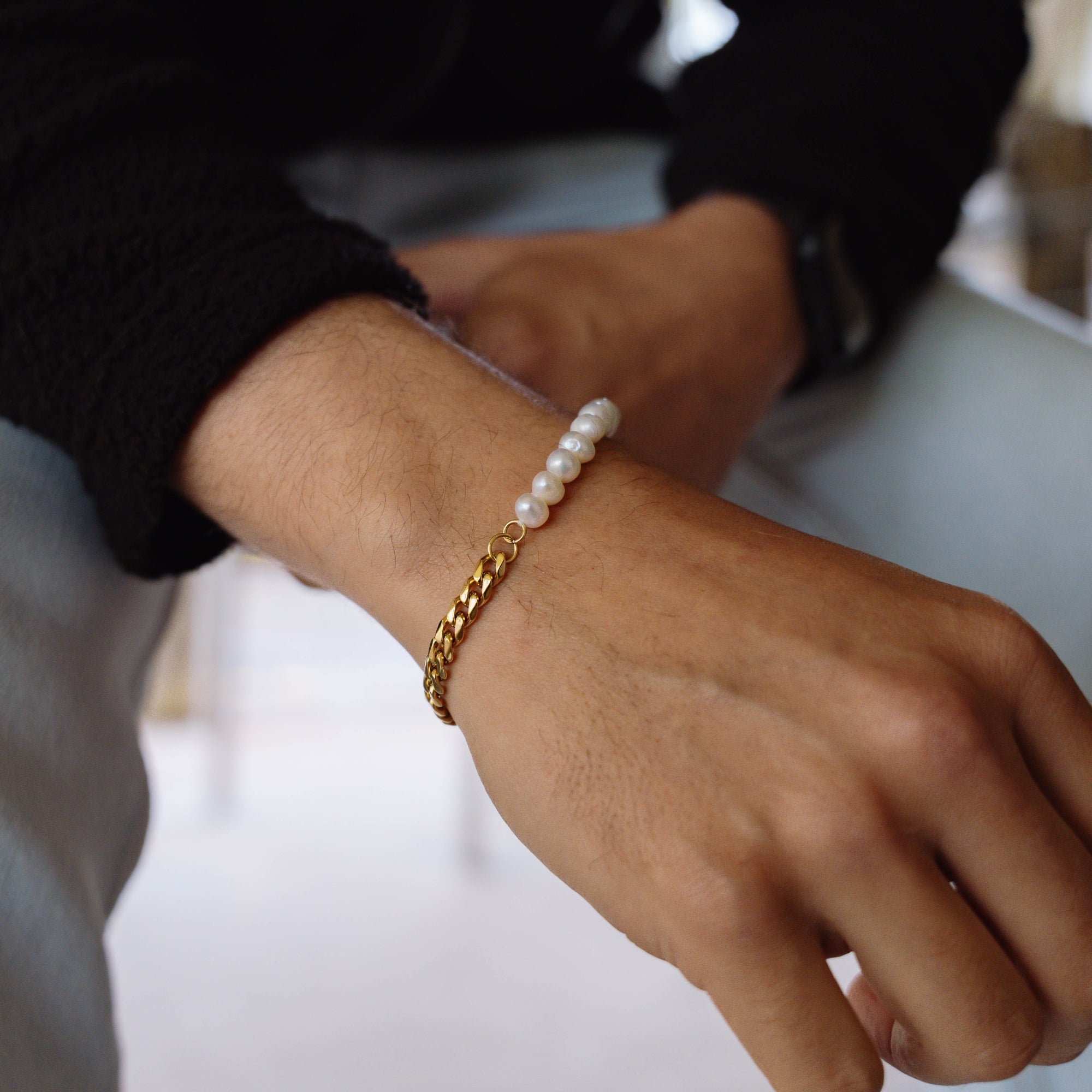 Freshwater Pearl Cuban - Gold