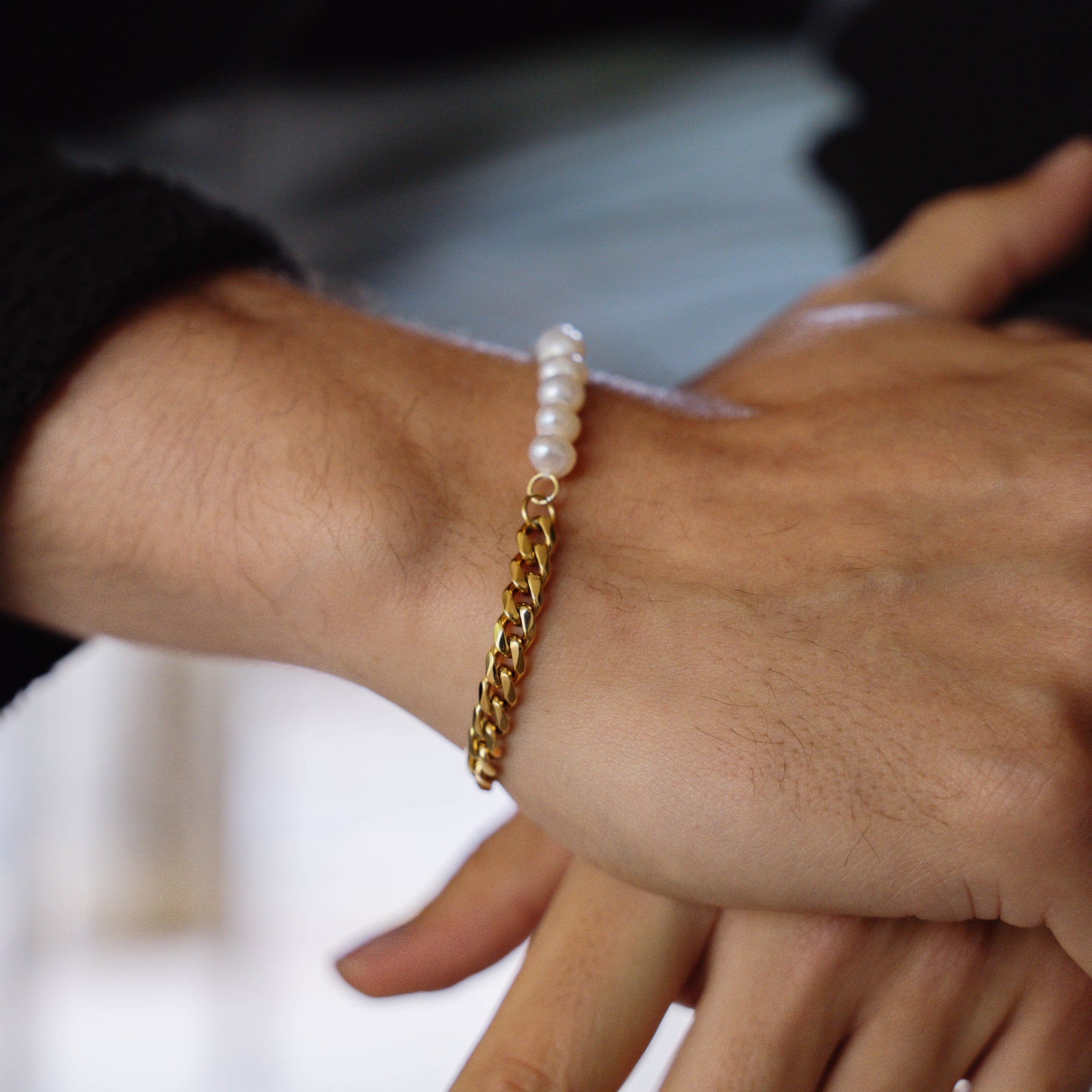 Freshwater Pearl Cuban - Silver