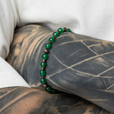 Green Gold Beaded Bracelet Chain (6MM) - Men's Bead Bracelet | Twistedpendant