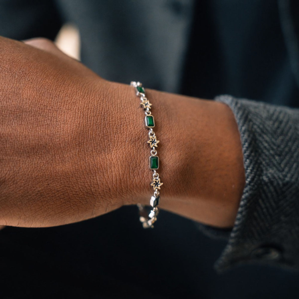 Origin Bracelet Green - Silver