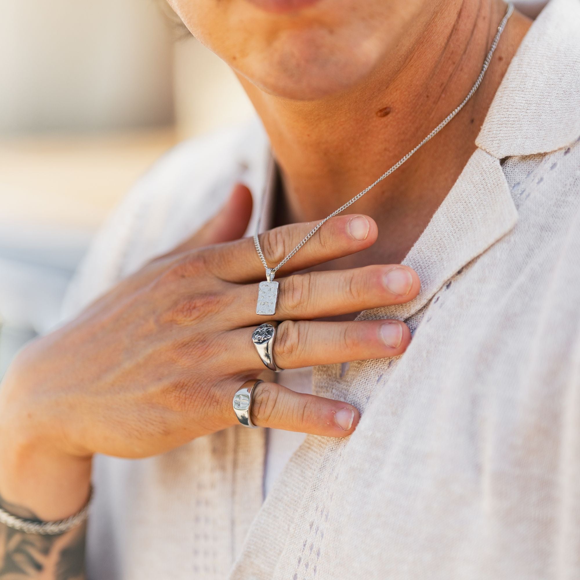 Micro Cross Ring (Silver)