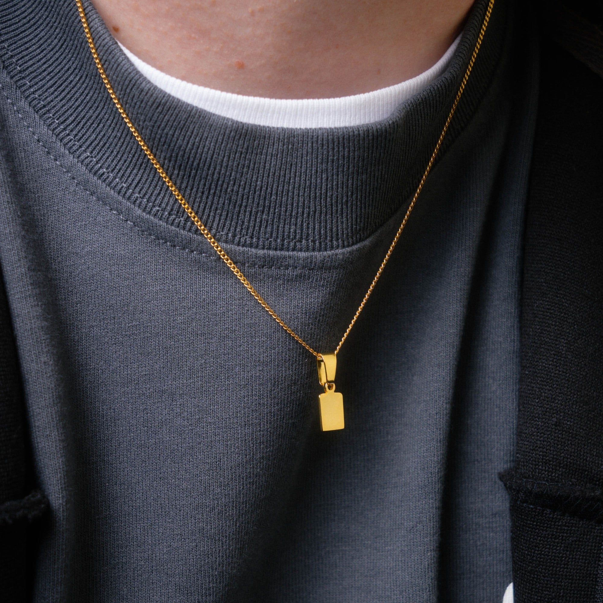 Gold 925 Minimal Pendant Necklace - Mens Necklace - By Twistedpendant