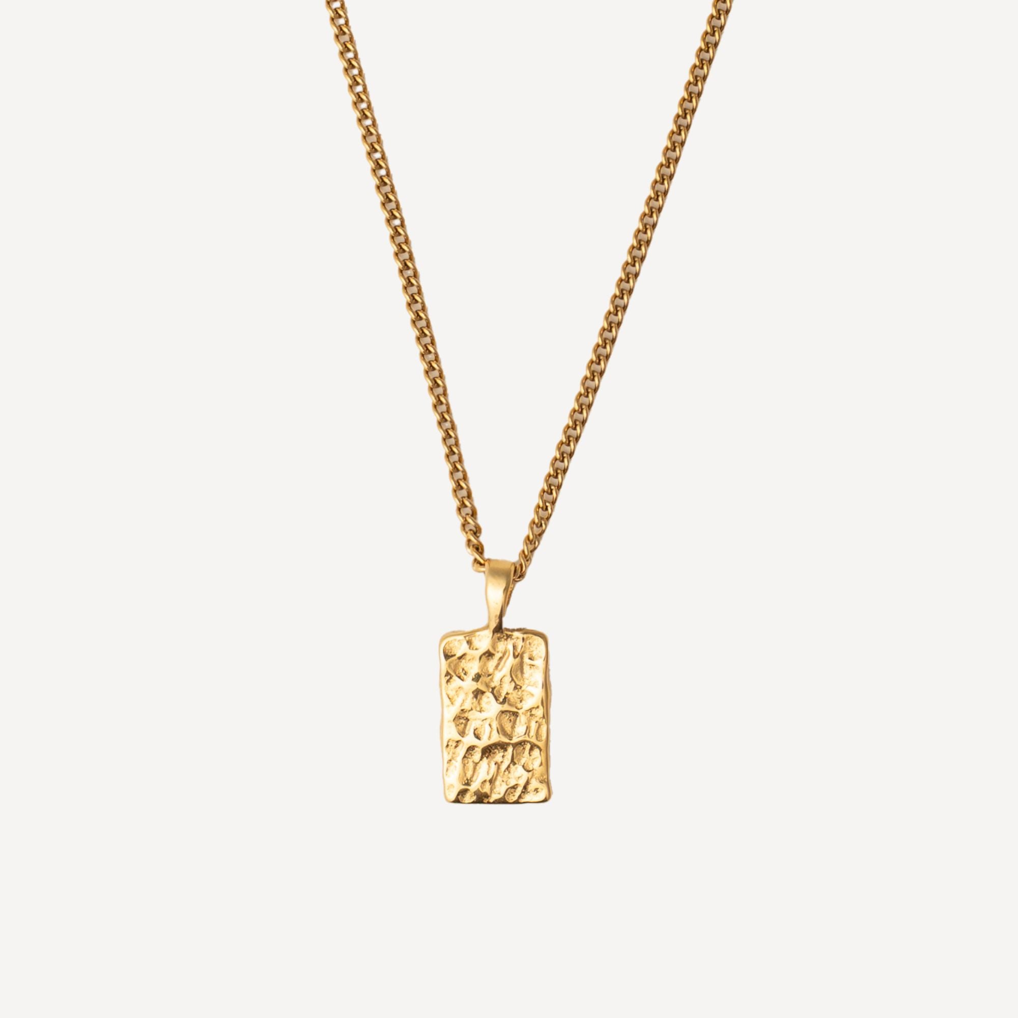 Micro Hammered Pendant - Gold