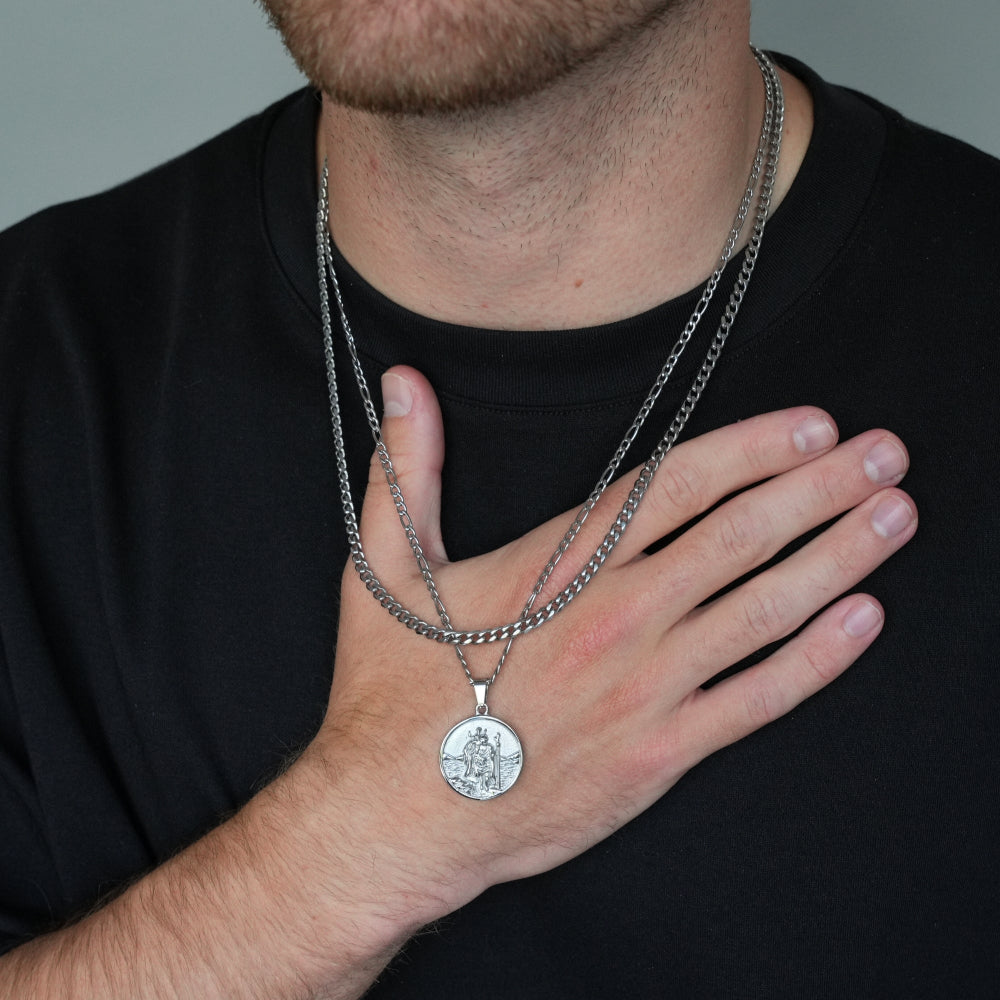 St Christopher Pendant Necklace Set - By Twistedpendant
