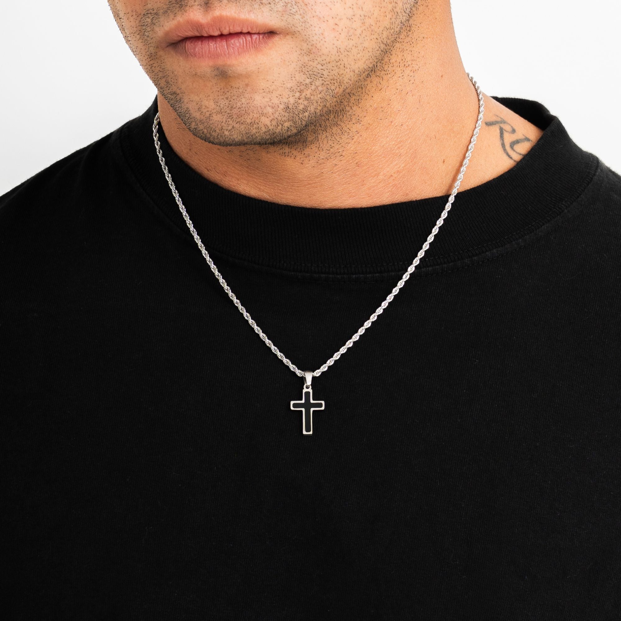 Onyx Cross - Silver