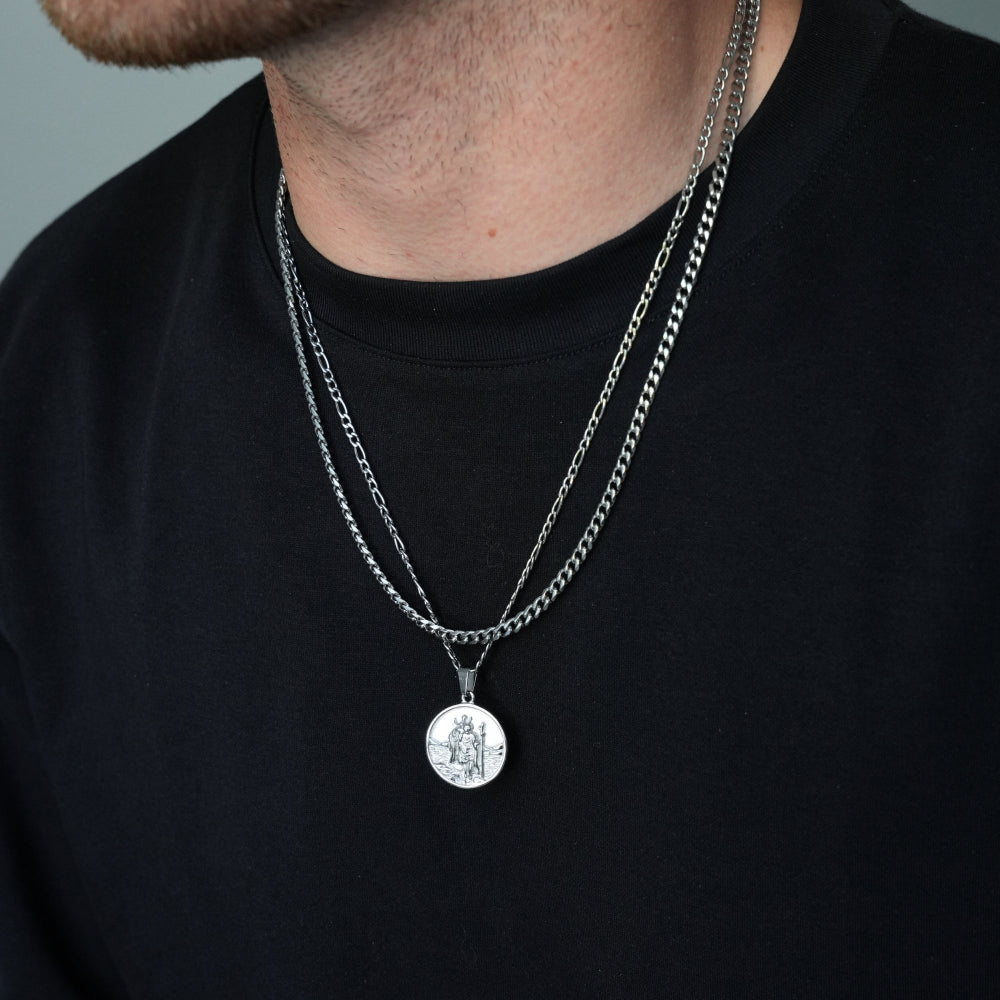 St Christopher Pendant Necklace Set - By Twistedpendant