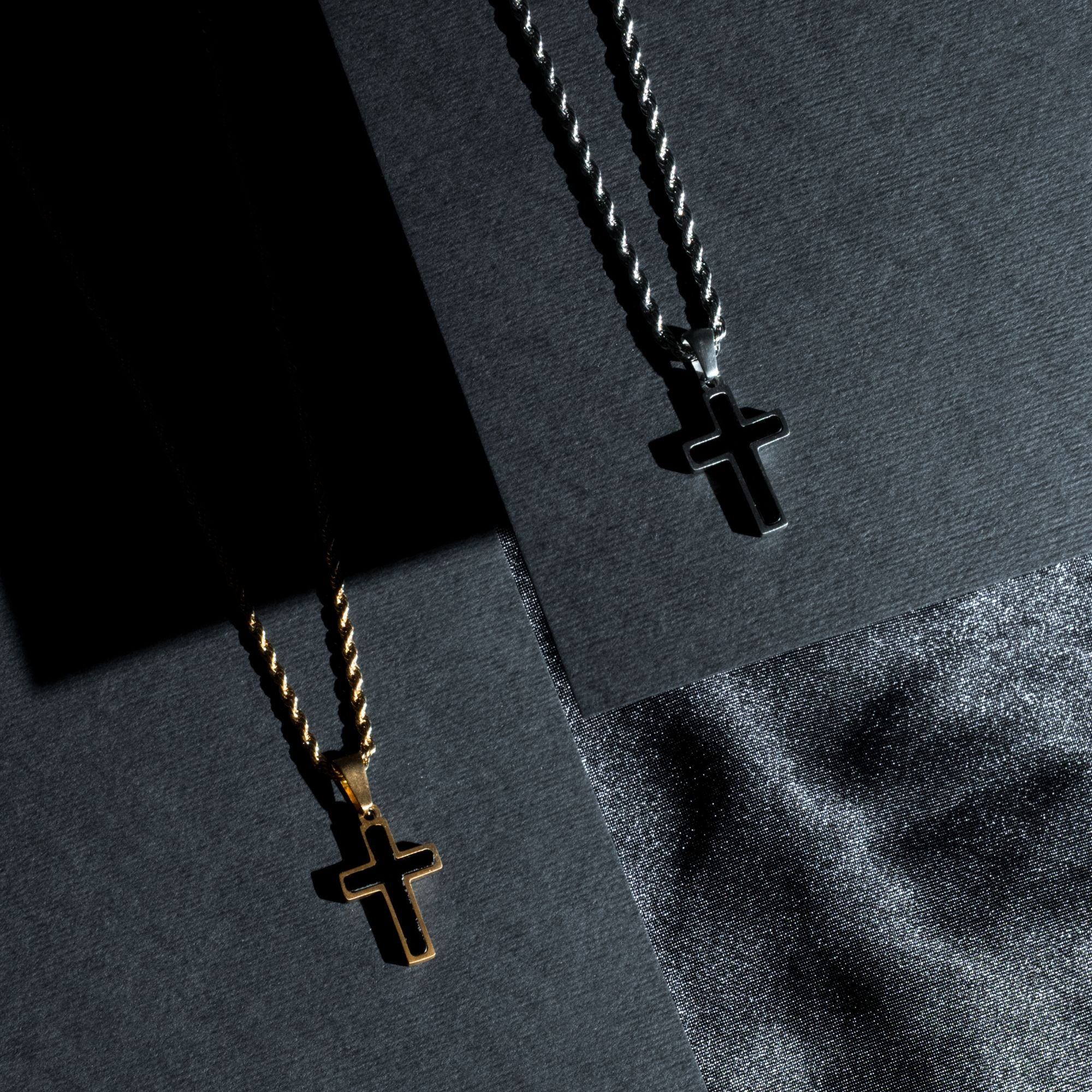 Onyx Cross - Silver