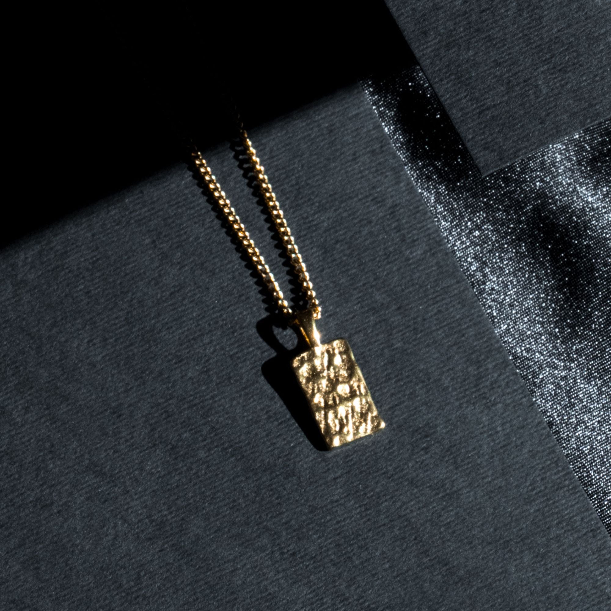 Micro Hammered Pendant - Gold