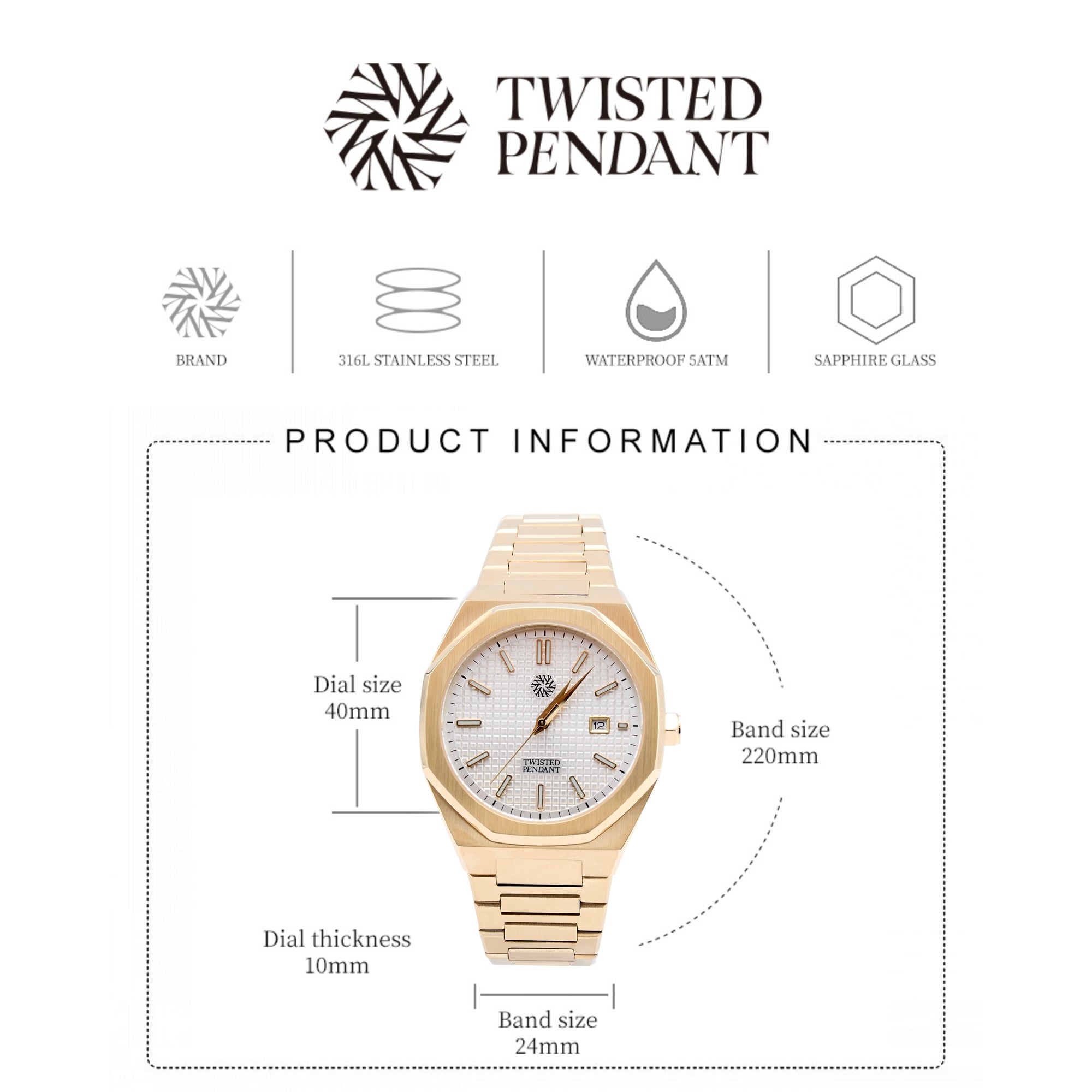 Aurum Steel Watch (Gold)