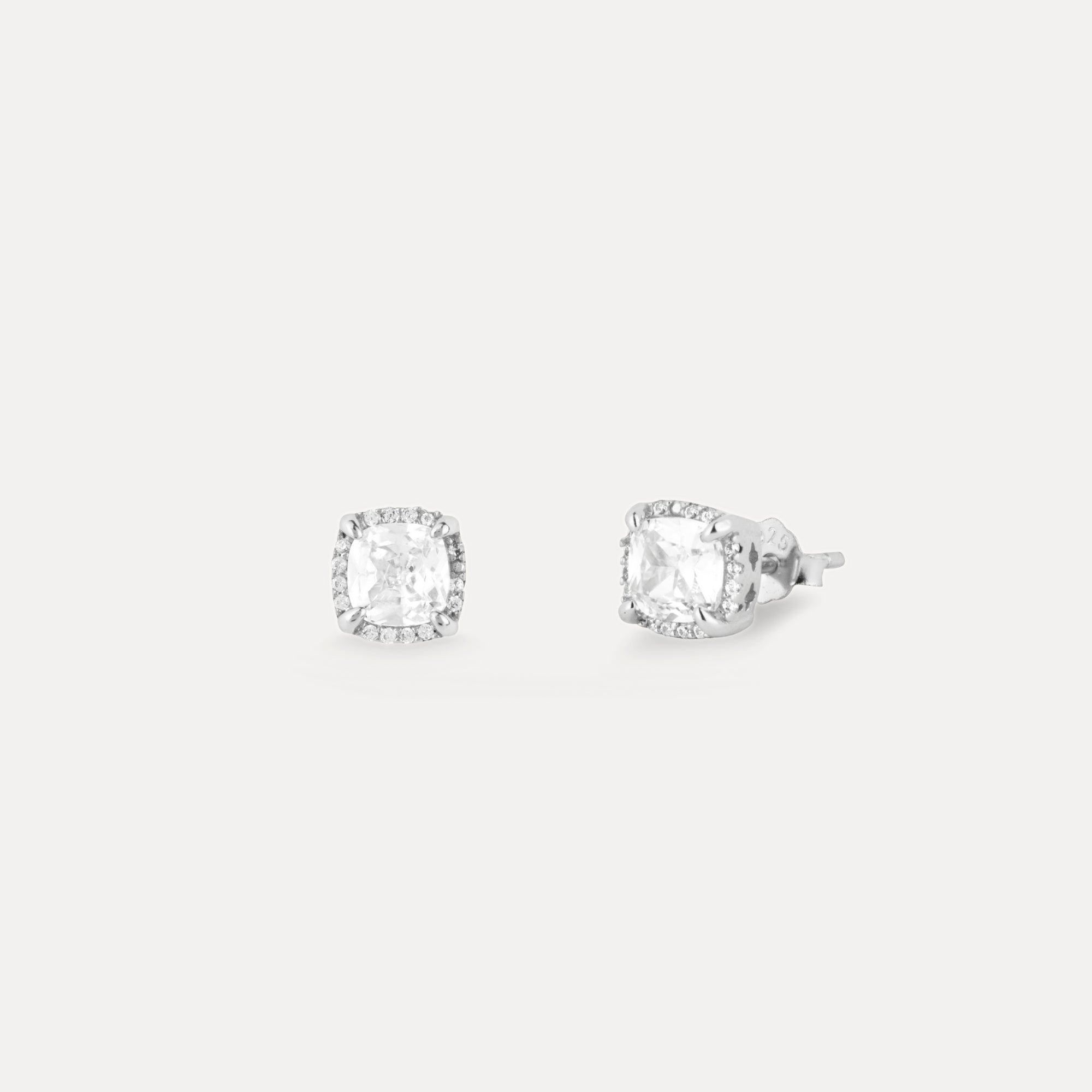 Square Diamond Stud (Silver)