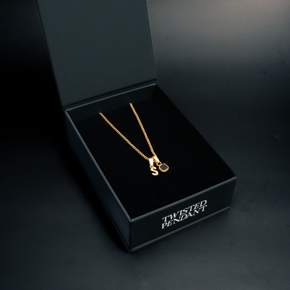 Initial X Onyx Set - Gold