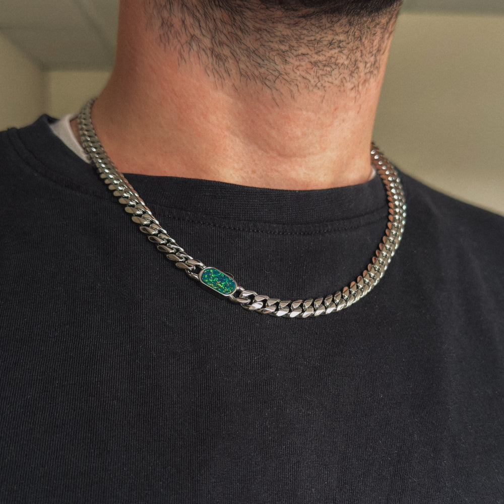 Opal Thick Cuban Chain (8MM) - Gold