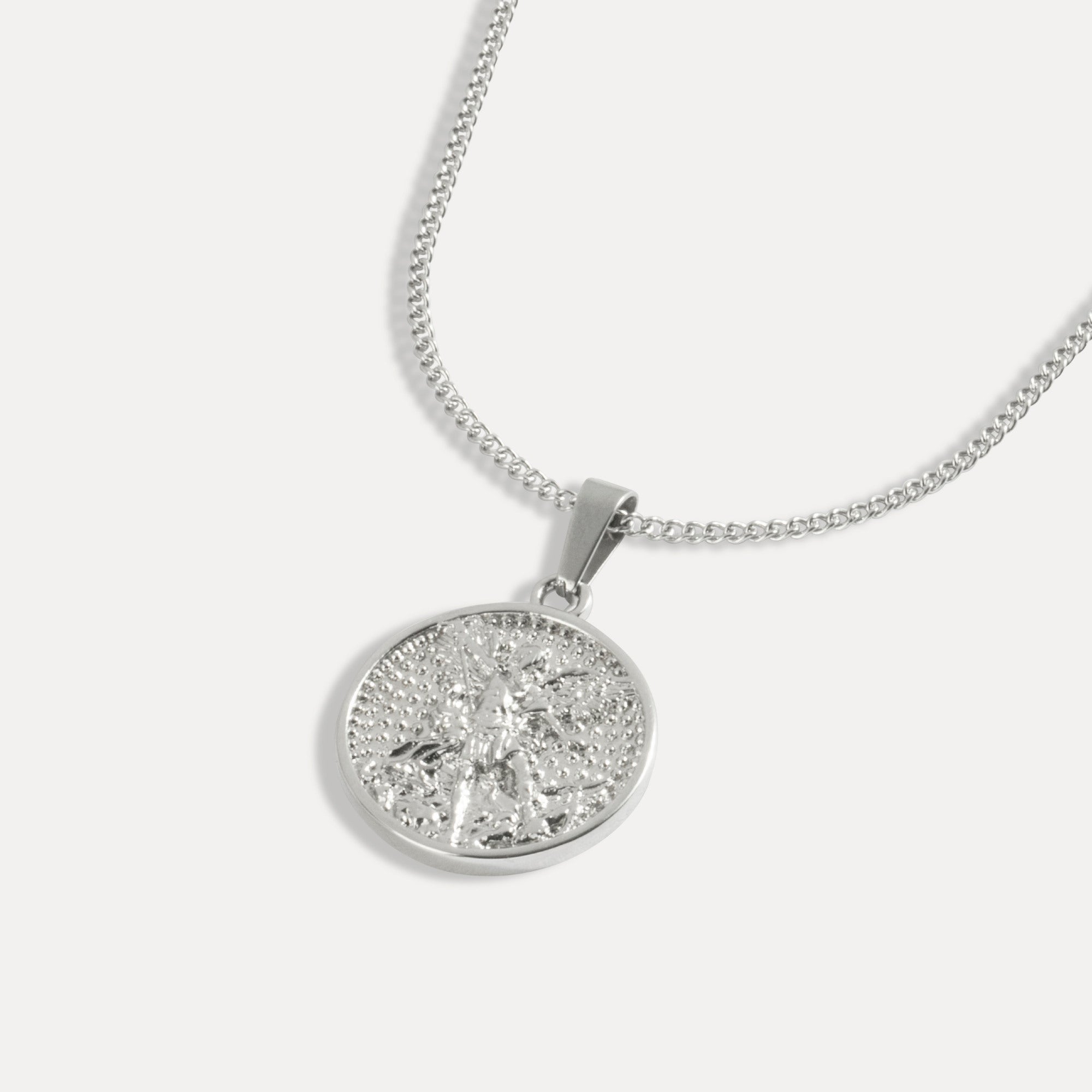 Silver Saint Michael Pendant - Mens Necklace In Silver | Twistedpendant
