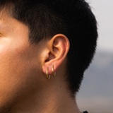 Mens Gold Hoop Earrings - Thick 18K Gold Hoops For Men By Twistedpendant