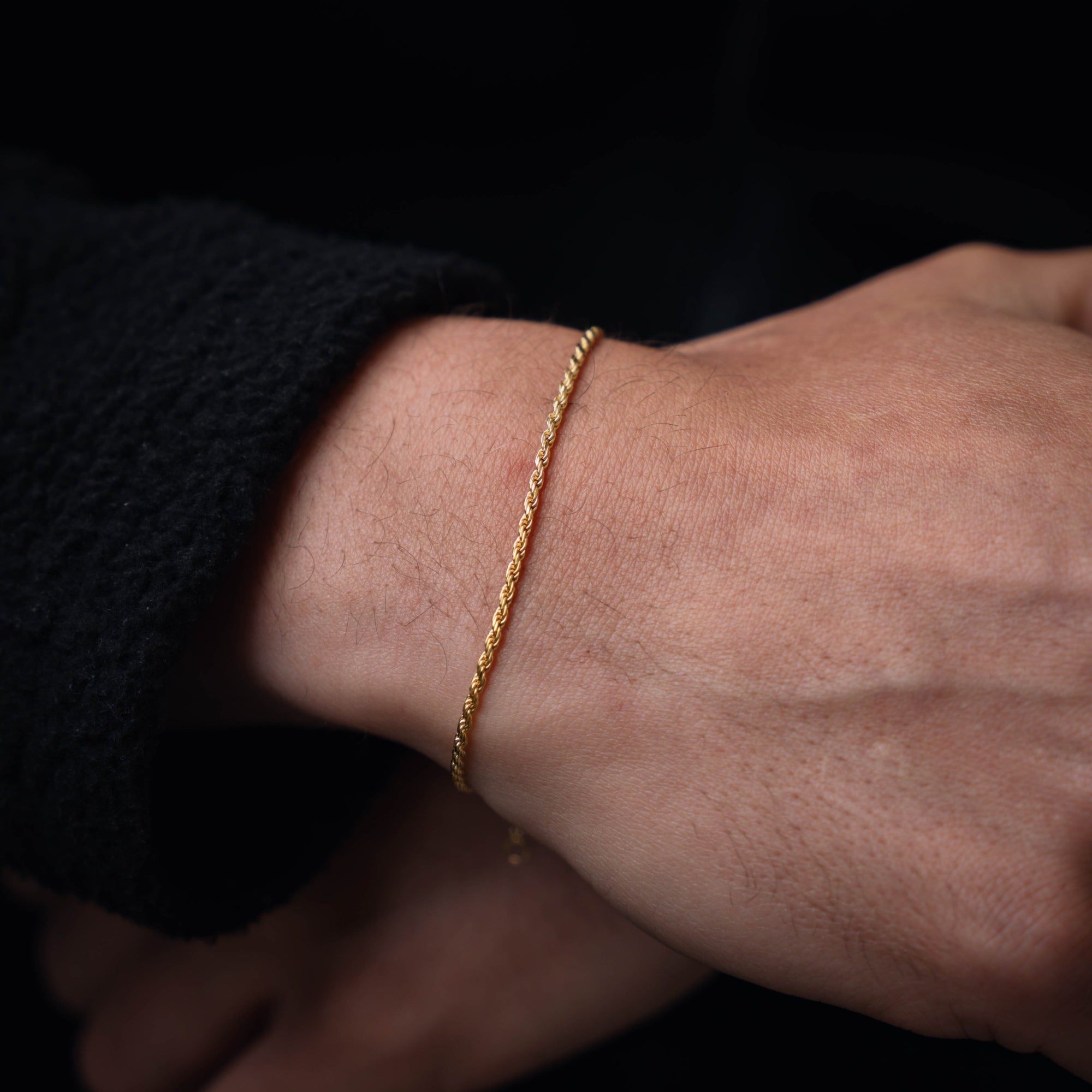 Gold Plated Twisted Rope Bracelet For Men - By Twistedpendant