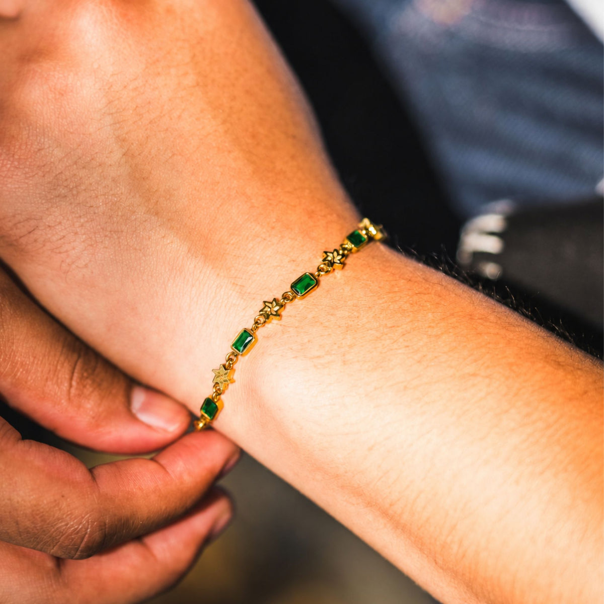 Origin Bracelet Green - Gold