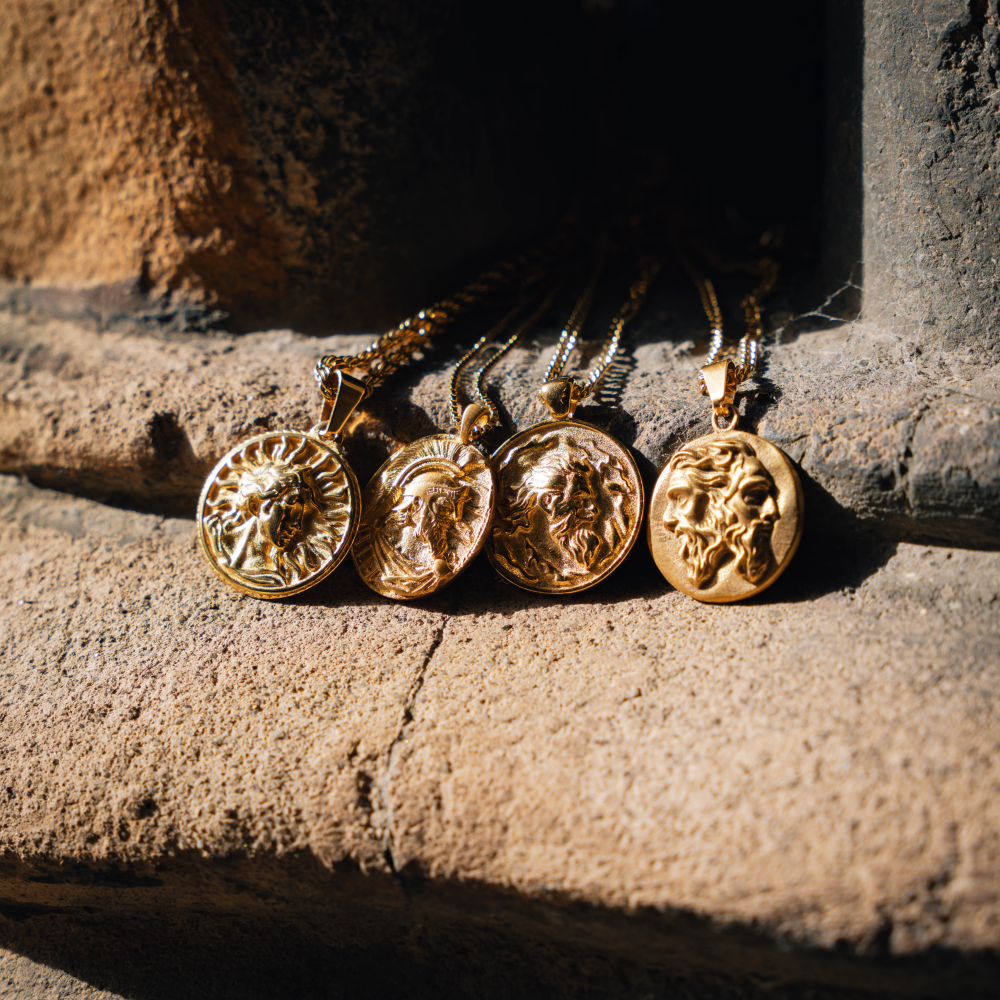 Zeus Greek God Pendant - Mens Gold Necklaces By Twistedpendant