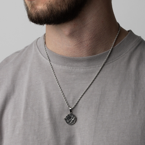 Mens Dragon Tiger Pendant Silver | Mens Necklaces | Twistedpendant