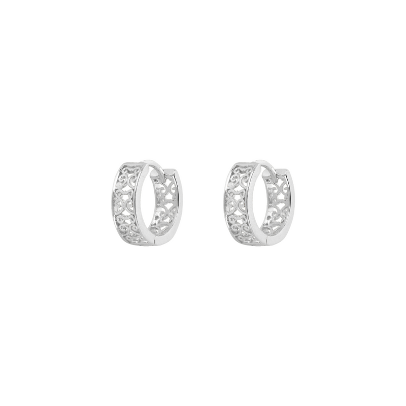 Mens silver sales diamond hoop earrings