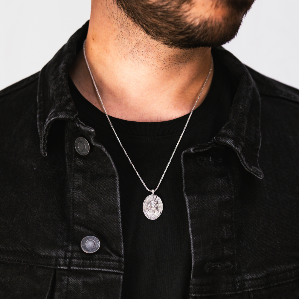 Silver Ares Greek God Pendant Necklace For Men - By Twistedpendant
