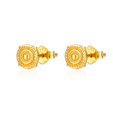 Gold Compass Stud Earring - Mens Gold Earrings -  By Twistedpendant