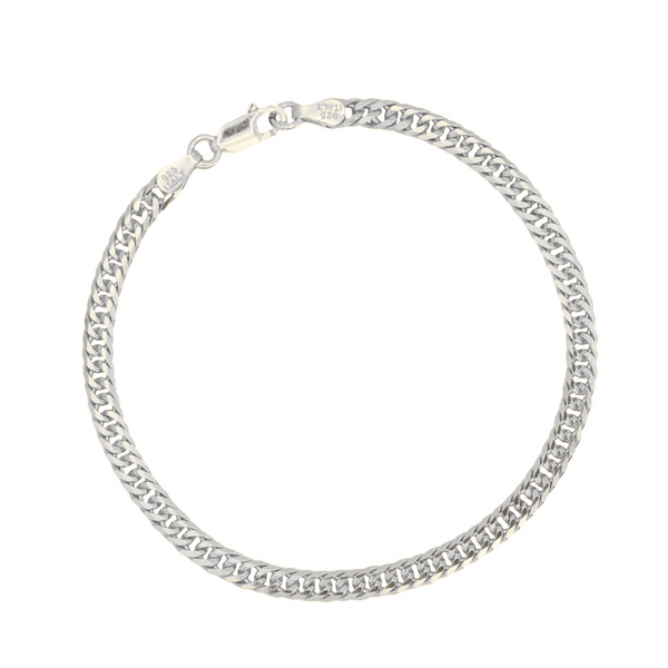 Silver Flat Cuban Bracelet (4MM)