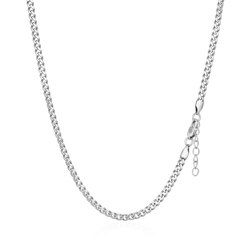 Silver MATTE Cuban Chain (3MM) - Mens Necklace Chains | Twistedpendant