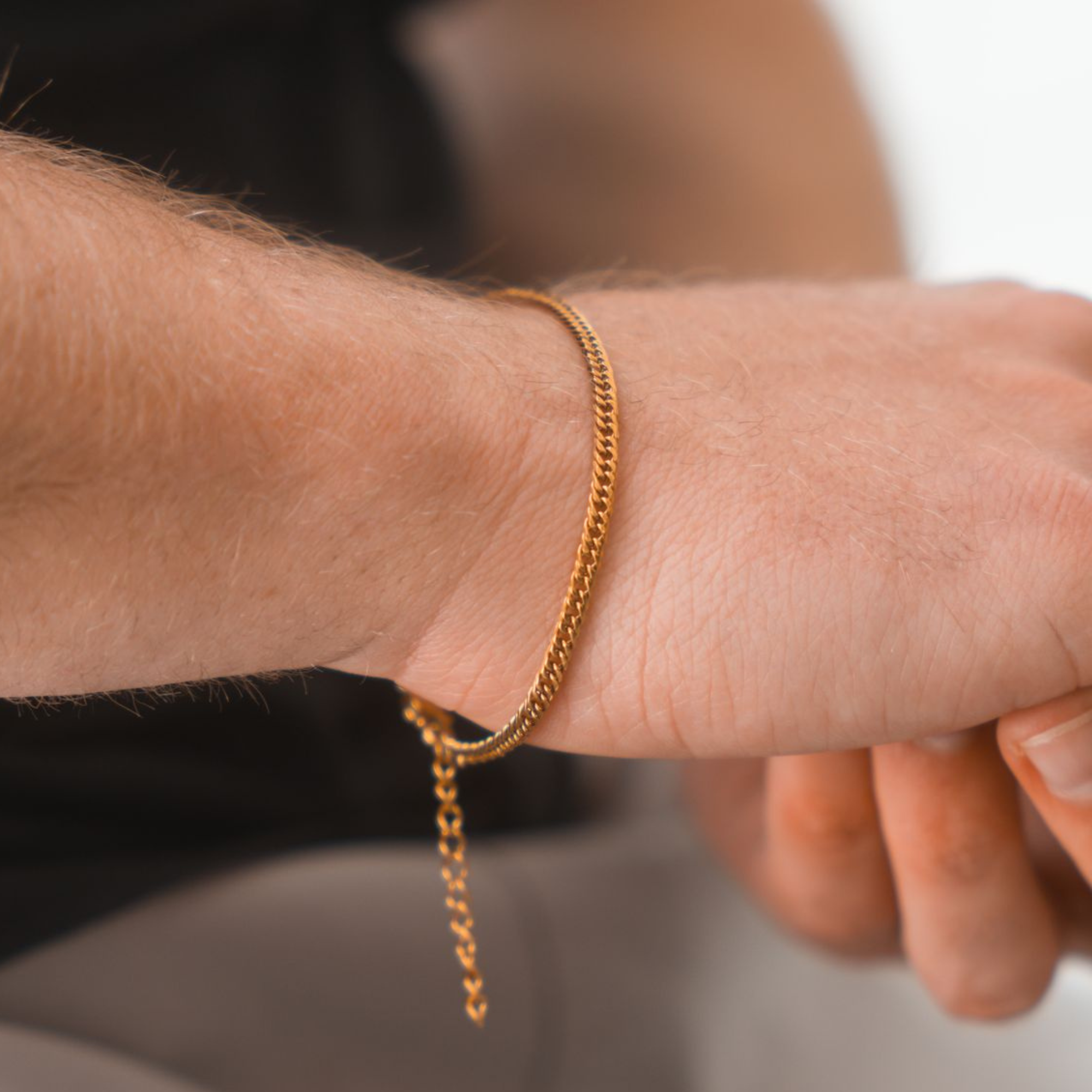 Gold Flat Cuban Bracelet (3MM)