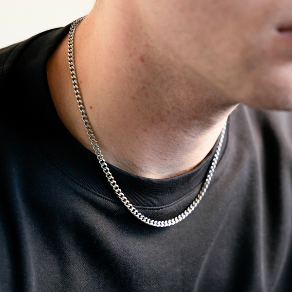 Silver MATTE Cuban Chain (4MM) - Mens Necklace Chains | Twistedpendant