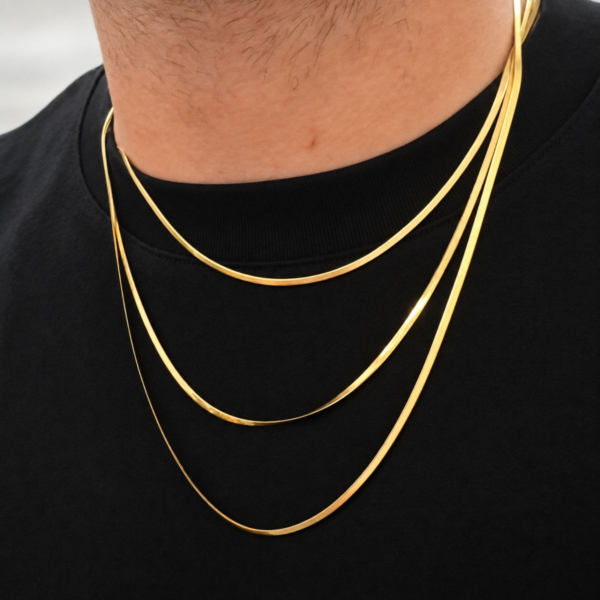 Gold Flat Snake Chain (2MM)