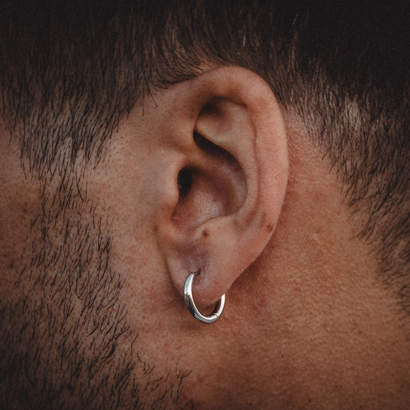 Mens thick discount gold hoop earrings