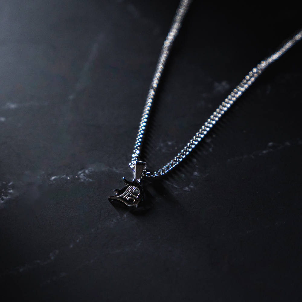 Black Old English Initial Necklace - Mens Initial Pendant By Twistedpendant