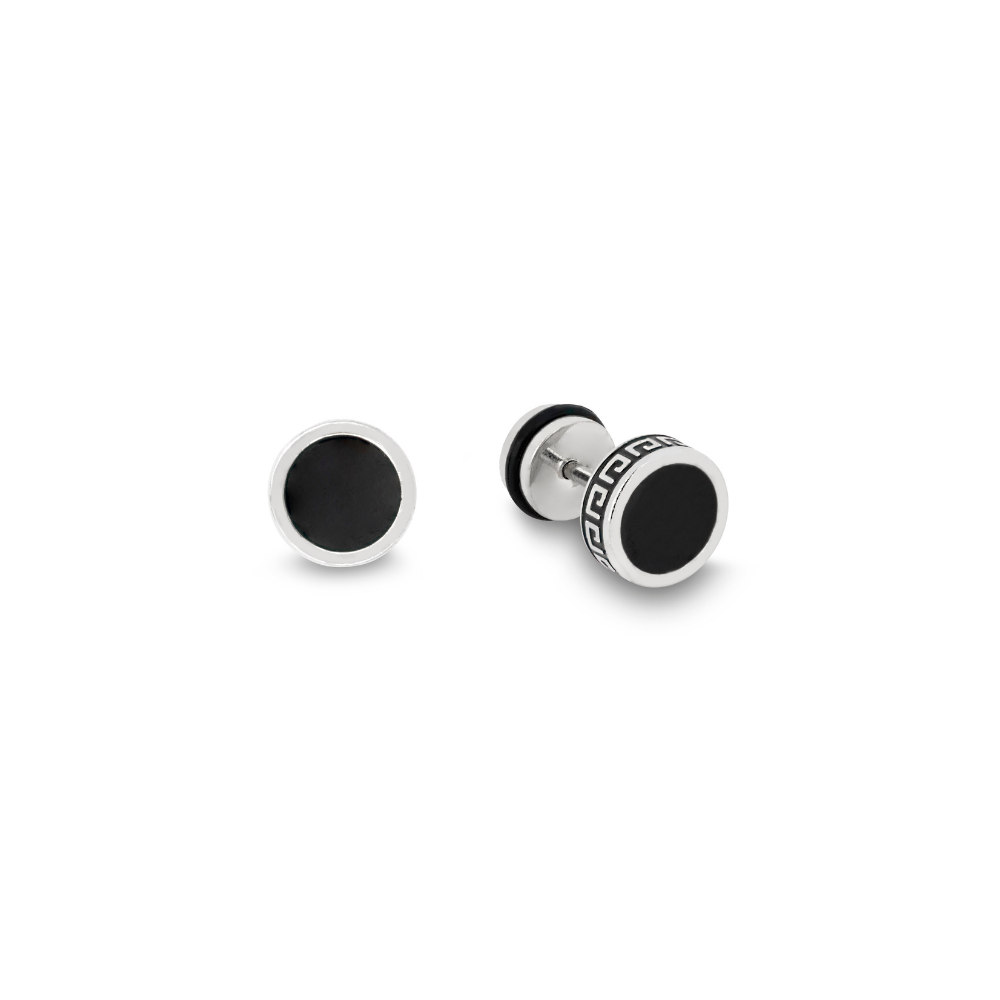 Small Greek Patterned Stud Earring -  Mens Earrings | Twistedpendant