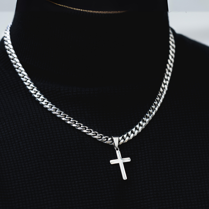 Thick Silver Cross Choker Chain - Cross Choker Chain By Twistedpendant