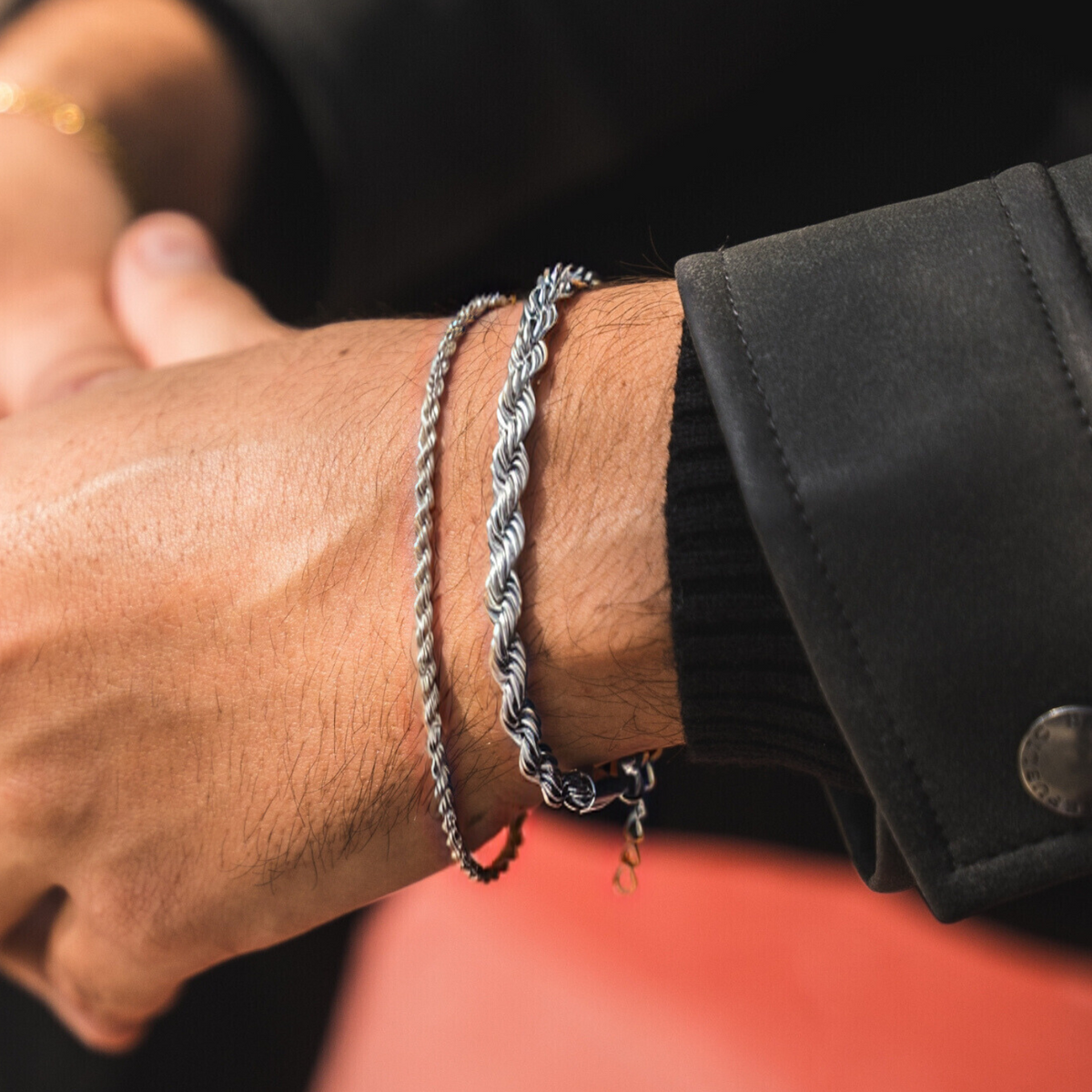 Silver Rope Stack Bracelet
