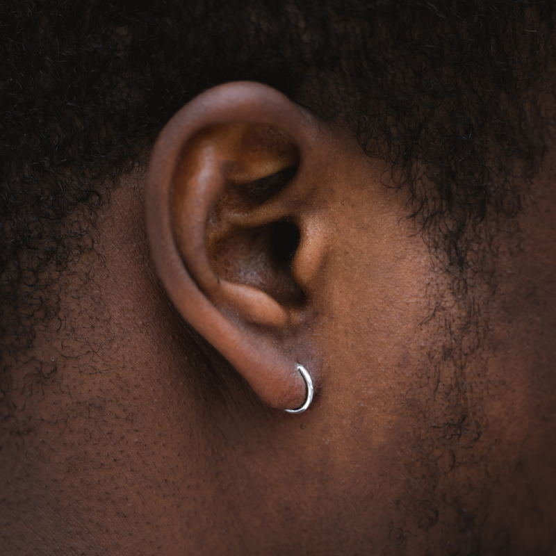 Mens Silver Huggie Hoop Earrings For Men - Silver Hoops By Twistedpendant